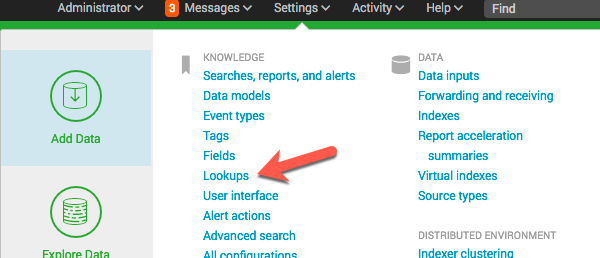 Splunk Lookup Settings