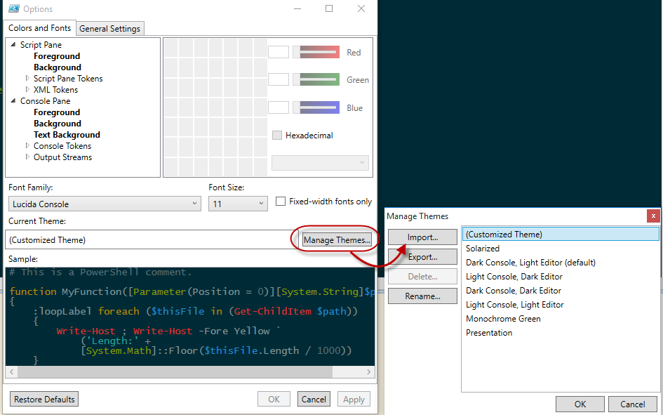 PowerShell ISE Themes