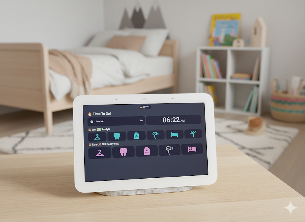 Morning Checklist on a Nest Hub