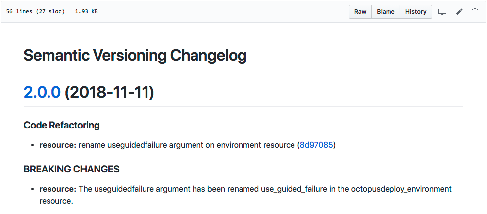 CHANGELOG.md Example