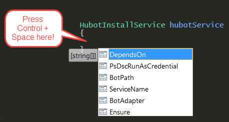 Use Control + Space in ISE