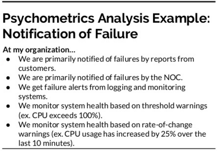 How is your organization notified of failure?
