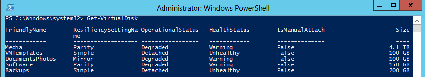 Get-VirtualDisk