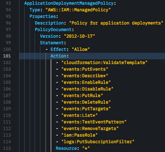 AWS CloudFormation with Indent Error and Highlighting